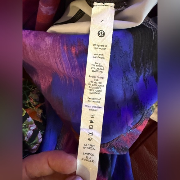 Lululemon Wunder Train HR Crop 23 Digital Current Pink Multi Leggings Size 4 - Picture 7 of 9